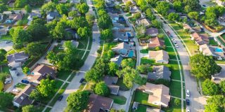 Aerial view of neighborhood.